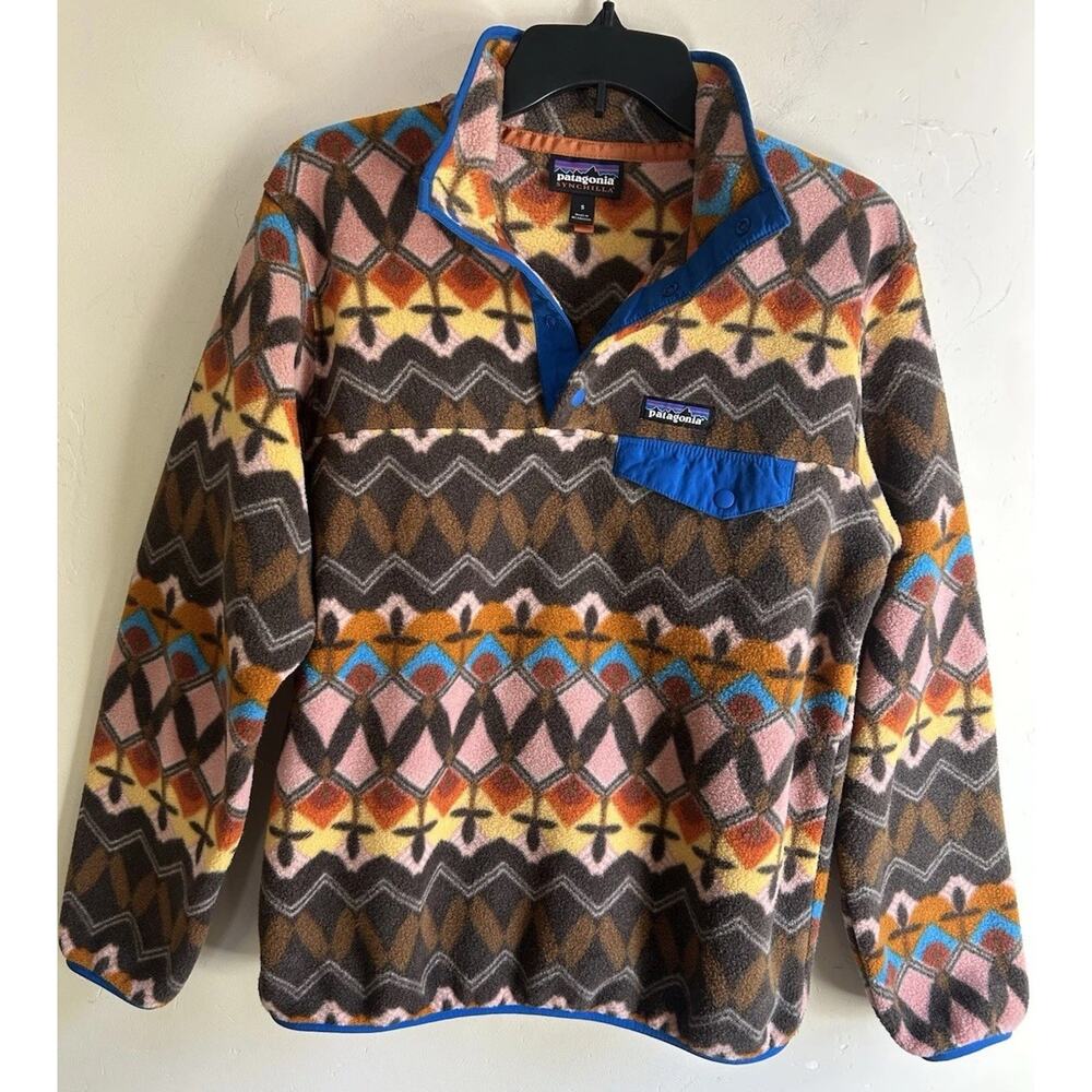 Patagonia Synchilla Snap-T Womens S Southwestern Geometric Fleece Pullover 25455